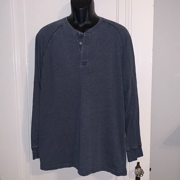 Lee blue long sleeved Henley T-shirt - Picture 1 of 9